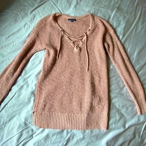 American Eagle lace up sweater